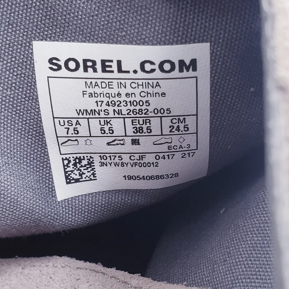 Sorel Farah Short Boot Ankle Gray Suede Heeled NL2682-005 Women's Size‎ 7.5